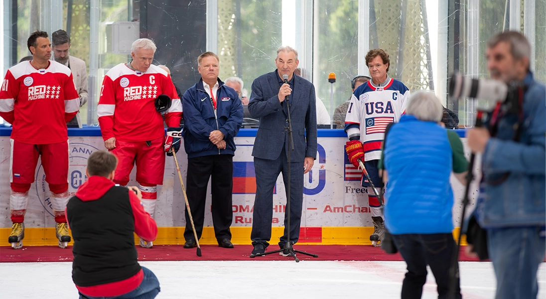 The Kristall Ice Arena, Built Utilizing PROSTOR Technologies, Hosts High-Profile Russia-US Hockey Match